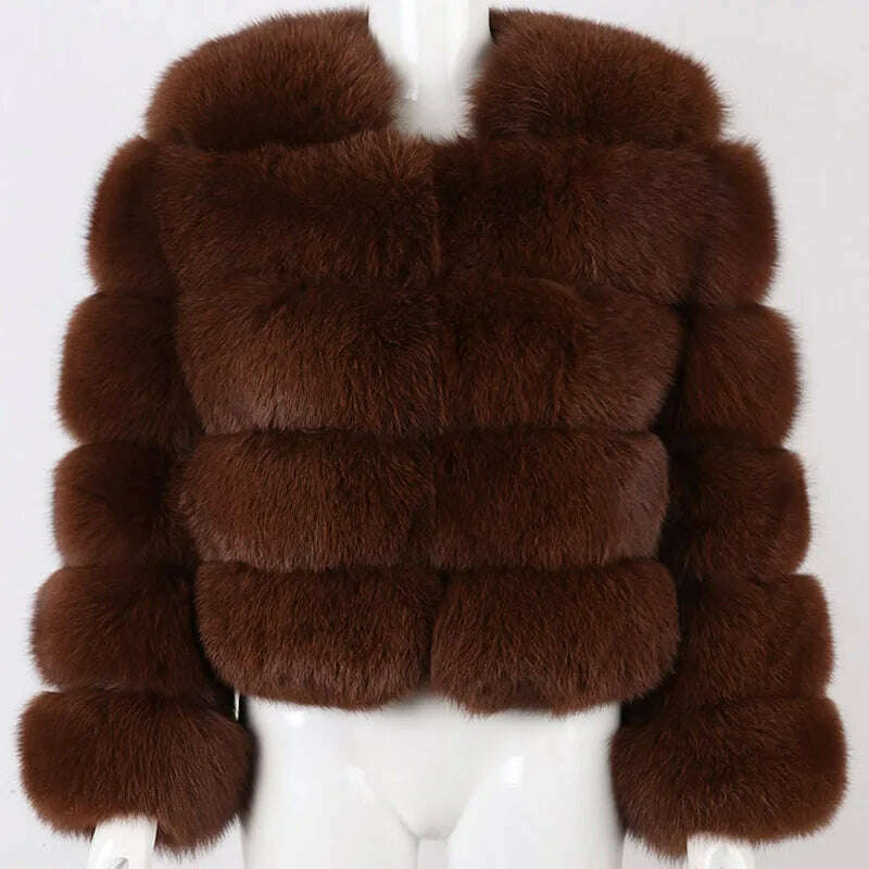 Yara Women's Fox Fur Jacket | Thick Warm Outerwear 5