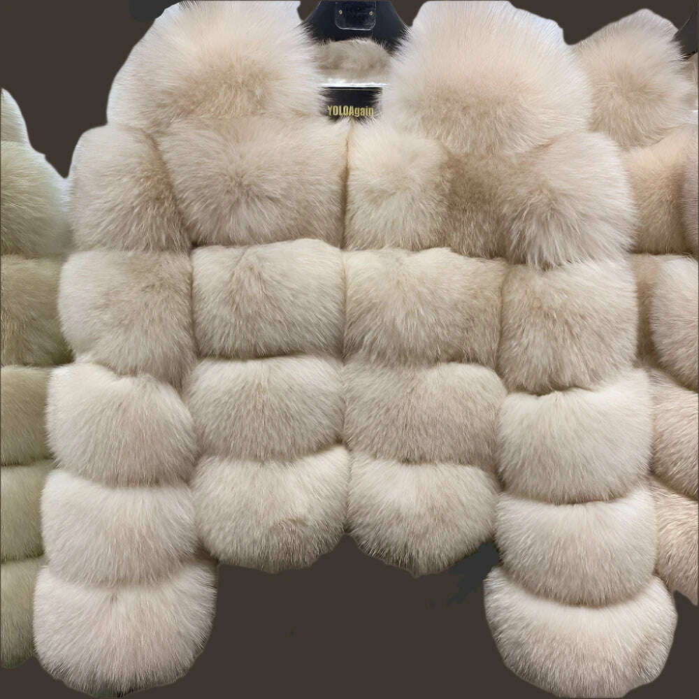 Yara Women's Fox Fur Jacket | Thick Warm Outerwear 6