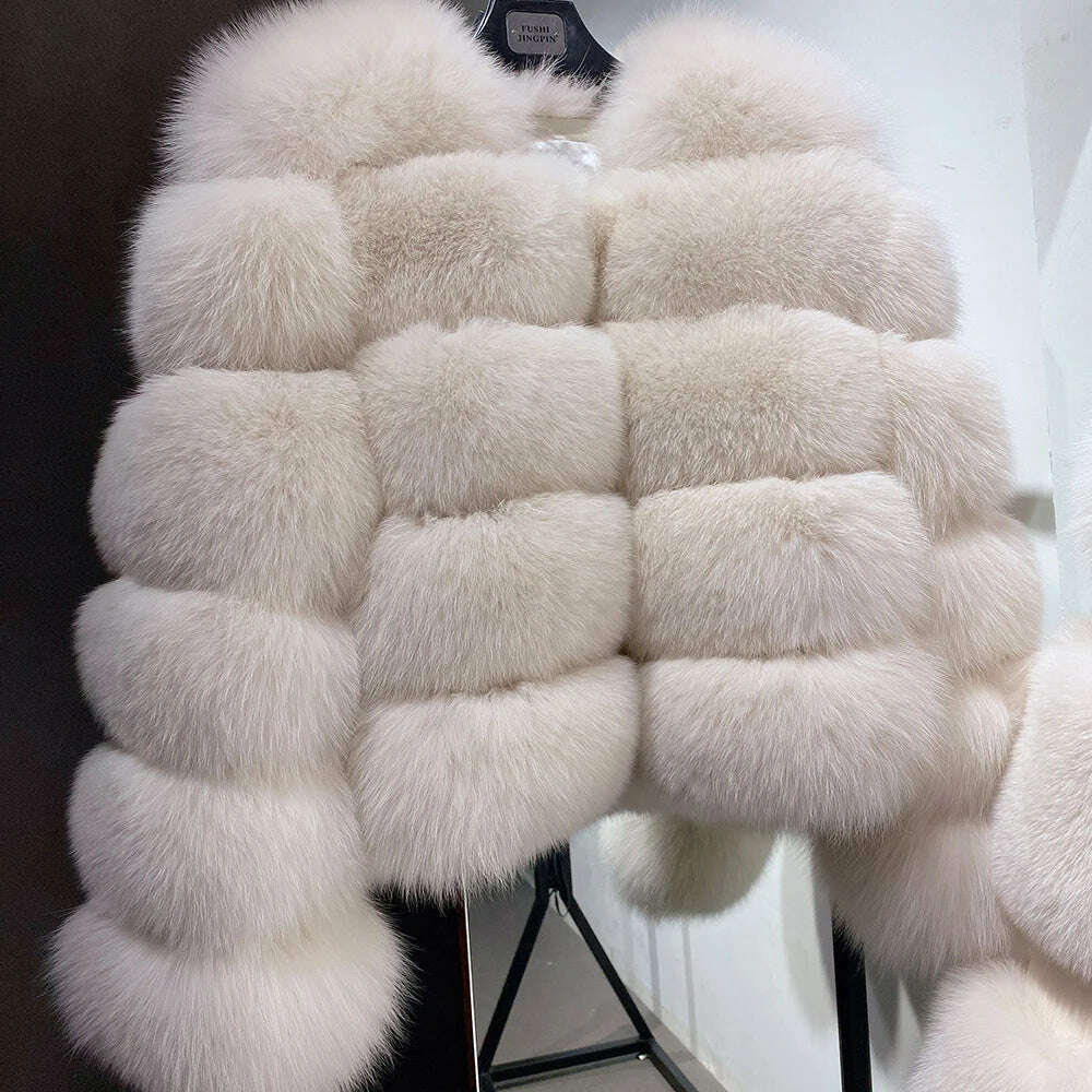 Yara Women's Fox Fur Jacket | Thick Warm Outerwear 7