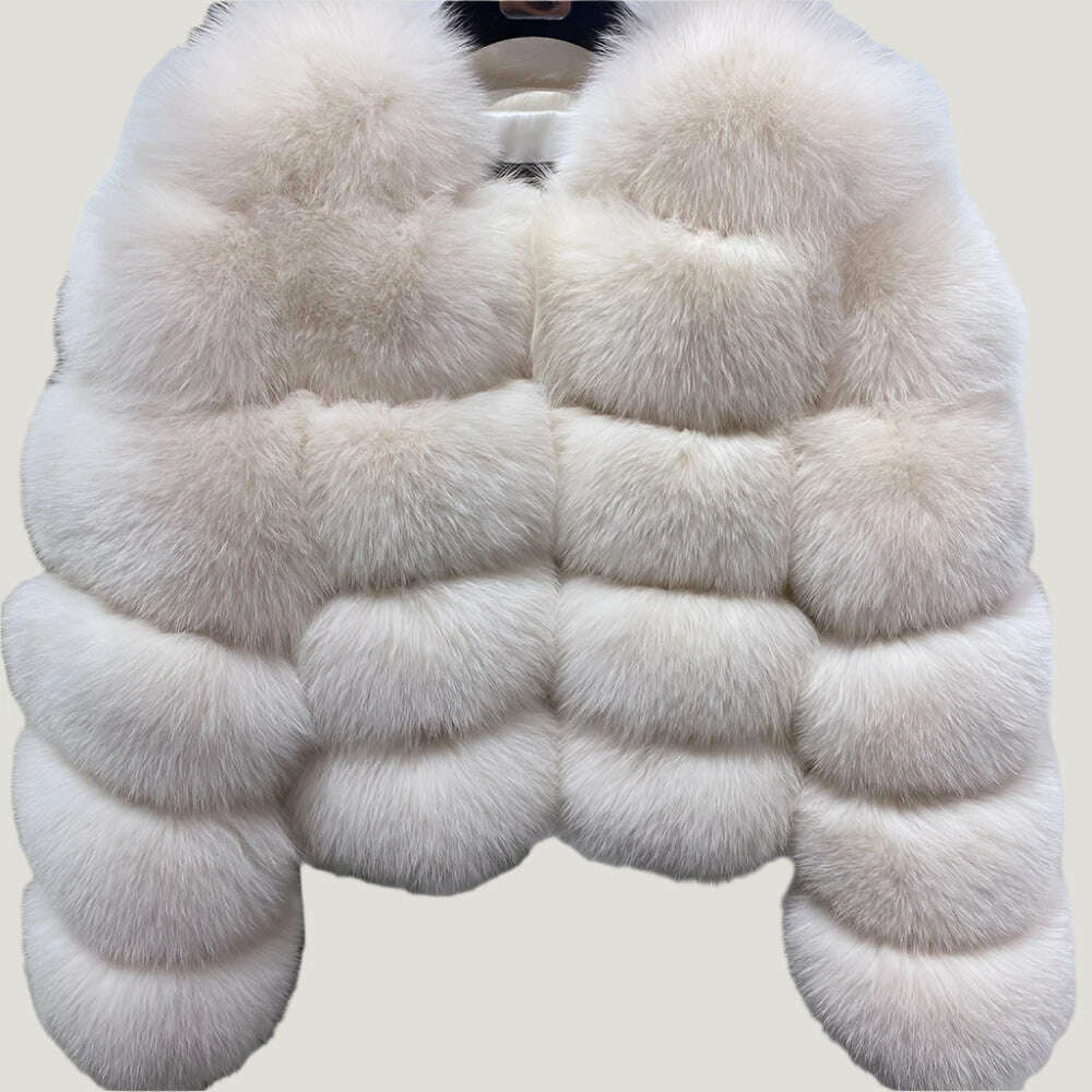 Yara Women's Fox Fur Jacket | Thick Warm Outerwear 8
