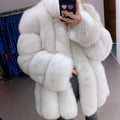 Yara Women's Fox Fur Jacket | Thick Warm Winter Outerwear 0