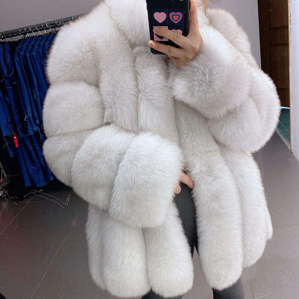 Yara Women's Fox Fur Jacket | Thick Warm Winter Outerwear 0