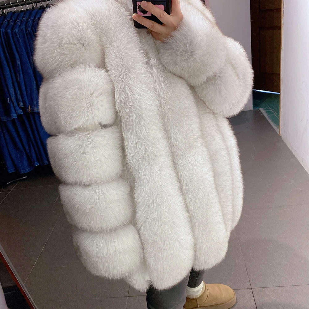 Yara Women's Fox Fur Jacket | Thick Warm Winter Outerwear 1