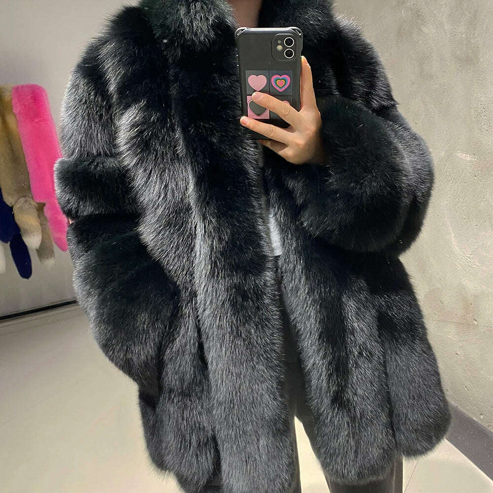 Yara Women's Fox Fur Jacket | Thick Warm Winter Outerwear 7