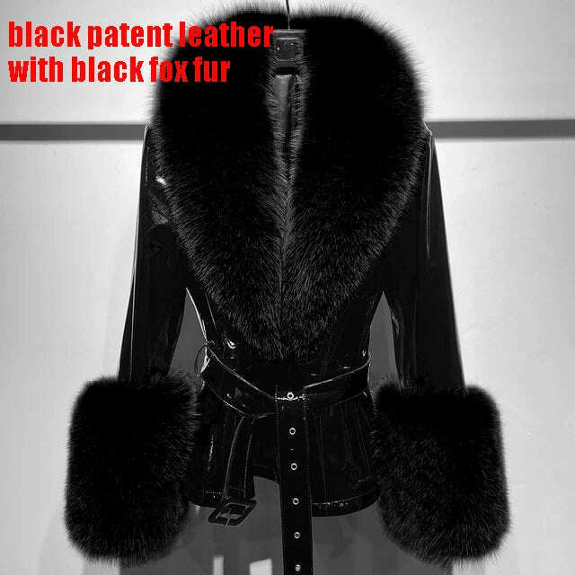 Yara Women's Leather Jacket | Real Sheepskin with Fox Fur Collar 13