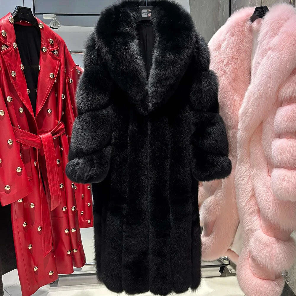 Yara Women's Long Puffer Coat | Real Fox Fur, Warm & Stylish 0