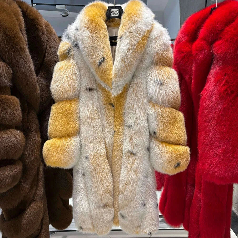 Yara Women's Long Puffer Coat | Real Fox Fur, Warm & Stylish 1