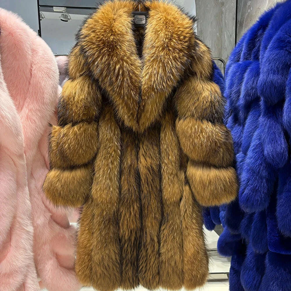 Yara Women's Long Puffer Coat | Real Fox Fur, Warm & Stylish 11