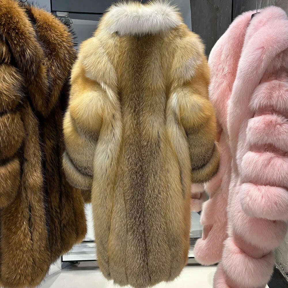 Yara Women's Long Puffer Coat | Real Fox Fur, Warm & Stylish 2