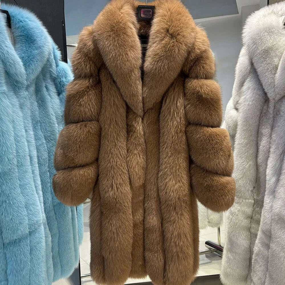 Yara Women's Long Puffer Coat | Real Fox Fur, Warm & Stylish 6
