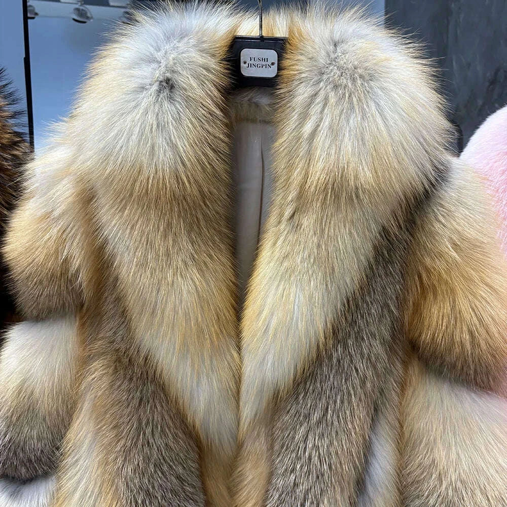 Yara Women's Long Puffer Coat | Real Fox Fur, Warm & Stylish 8