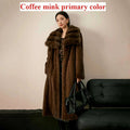 Zara Women's Mink Fur Coat | Luxurious Coffee Color, Thick Winter Outerwear 0